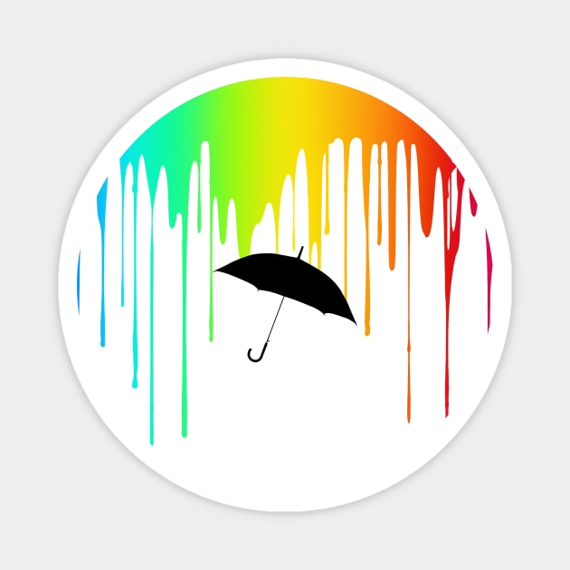 The Umbrella Academia - umbrella and colored rain | Number five Magnet by Vane22april